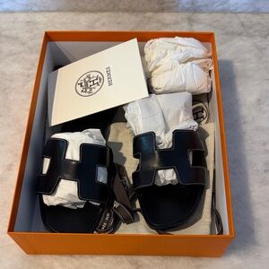Hermes Black Sandals